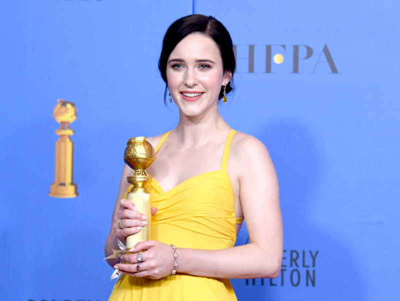Rachel Brosnahan poses in the press room during the 76th Annual Golden Globe Awards.