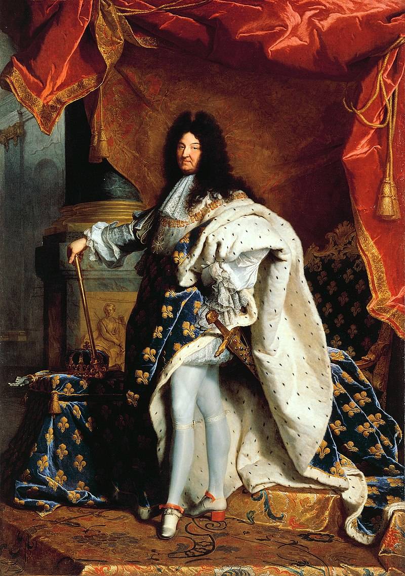 Portrait of King Louis XIV by Hyacinth Rigaud, 1701 at the Musée du Louvre, Paris. 