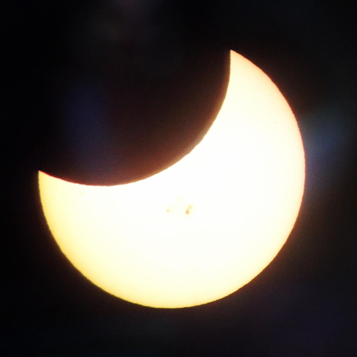 The moon obscured about 40 percent of the sun in Thursday's eclipse. (Courtesy of Shannon Rosa)
