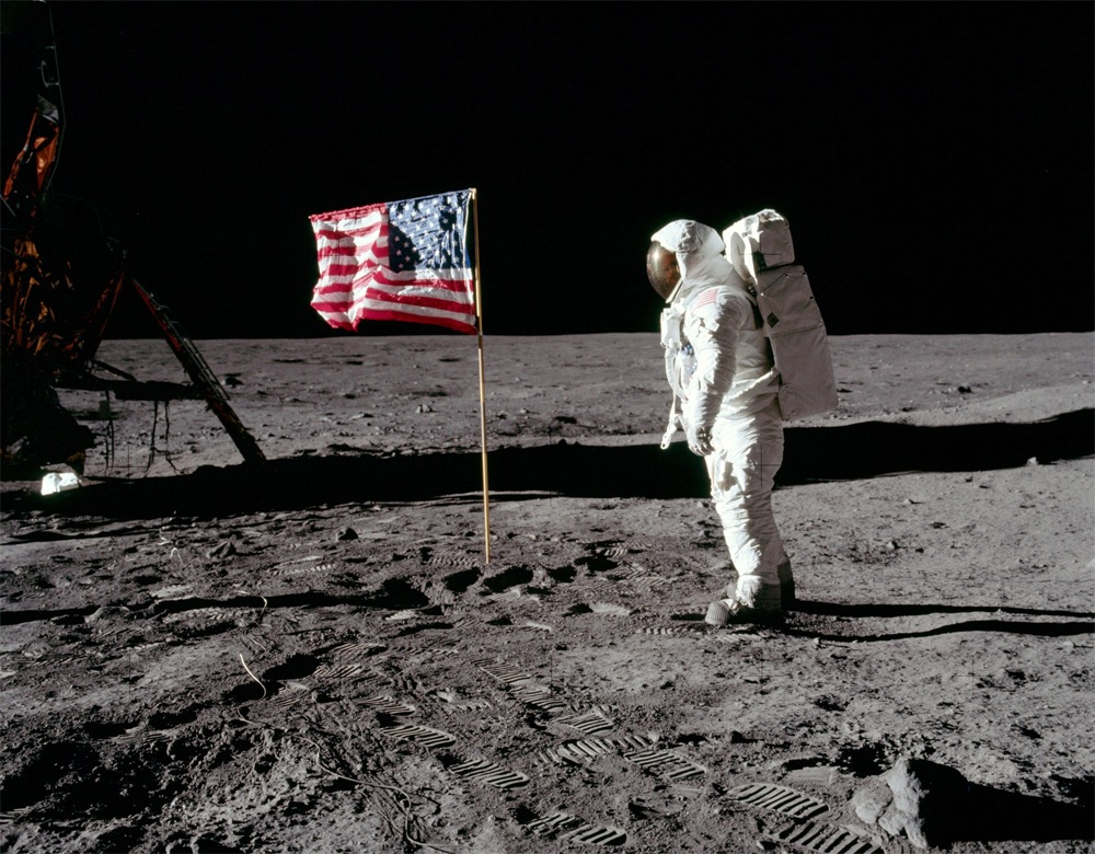 NASA astronaut Buzz Aldrin during the historic Apollo 11 mission, which first landed men on the moon in 1969.