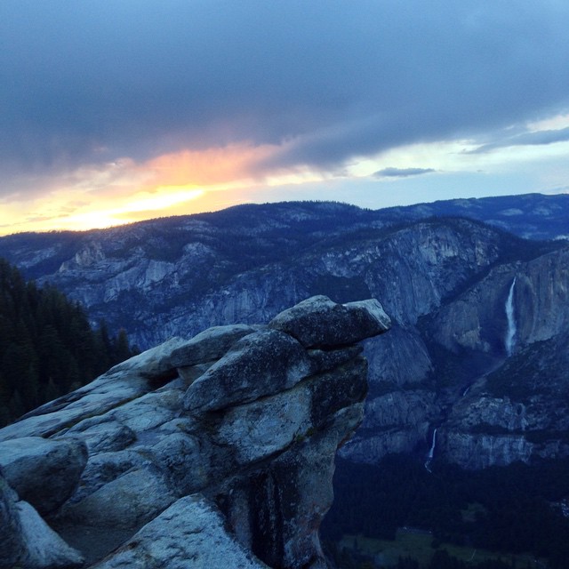 From @na1ashaa, via Instagram. "After a weekend of thunderstorms and hail it was beautiful to see this sunset at Glacier Point last night. You can see Nevada Falls in the right corner too." 