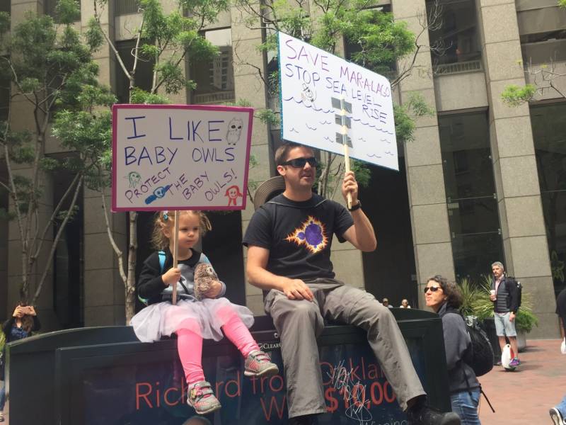 James Balkite and his daughter Parker at the San Francisco March for Science.