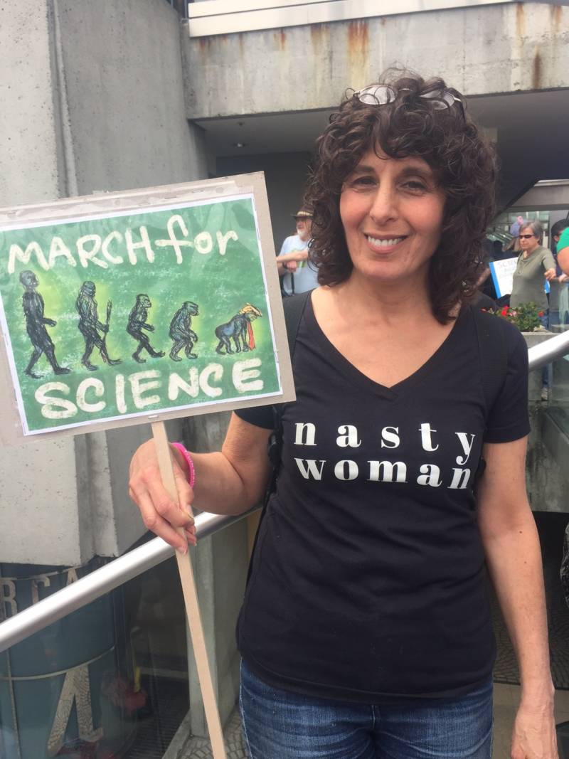 Cancer survivor Lori Mandell at the San Francisco March for Science.