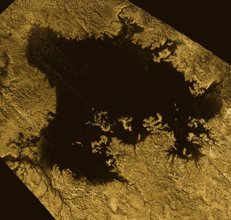 Ligiea Mare, one of Titan's liquid methane seas. 