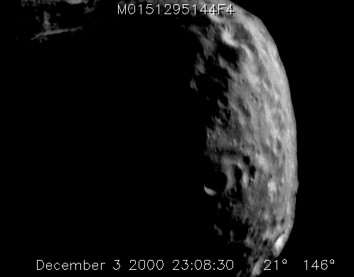 The roughly 10-mile sized Near Earth Asteroid Eros, imaged by the NEAR-Shoemaker spacecraft in 2000. Though Eros' orbit comes close to Earth's, their paths do not cross. Eros is the first discovered, and second largest, Near Earth Asteroid.