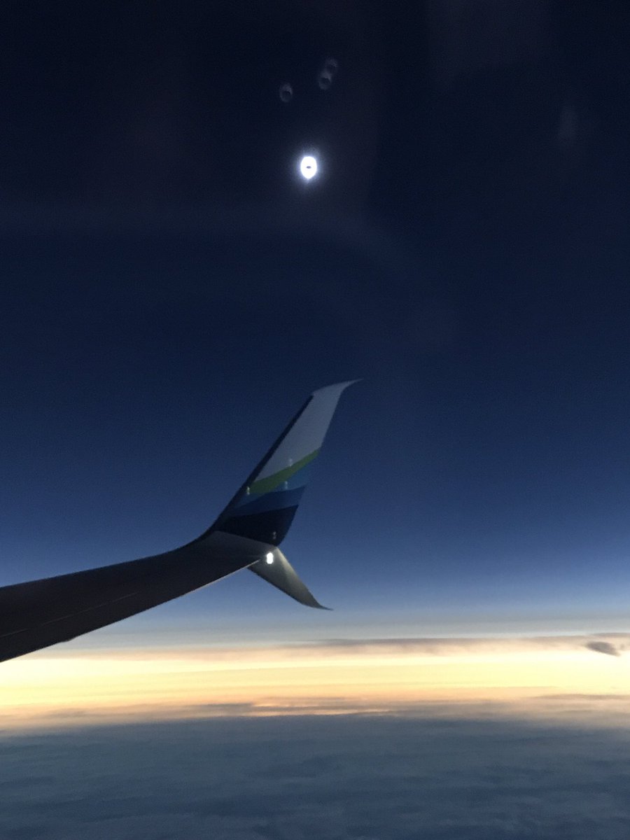 Alaska Airlines FLight 9671 flew out over the Pacific Ocean to intercept the path of the total solar eclipse. 