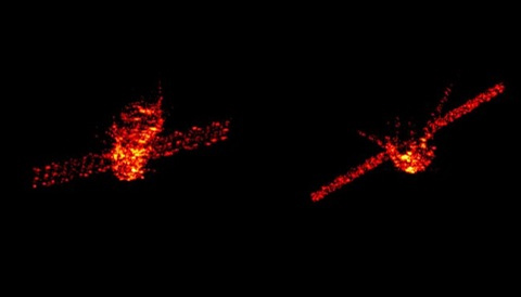 Radar images of Tiangong-1 captured in the week before its reentry. The images are from Germany's Tracking and Imaging Radar system.