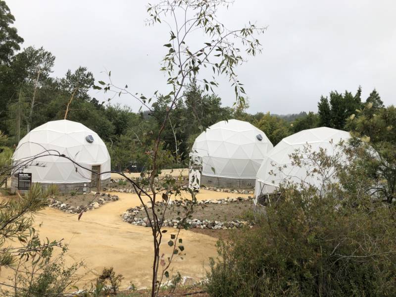The three eco-domes at the UCSC Arboretum that are the main focus of the 'Future Garden' project.