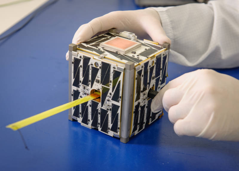 PhoneSat 2.5, a CubeSat made with commercially available smartphones, built at NASA's Ames Research Center.