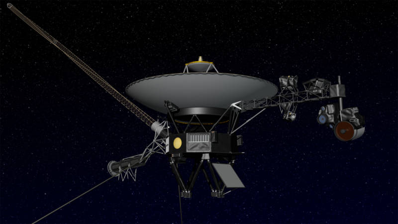 Artist concept of the Voyager spacecraft.