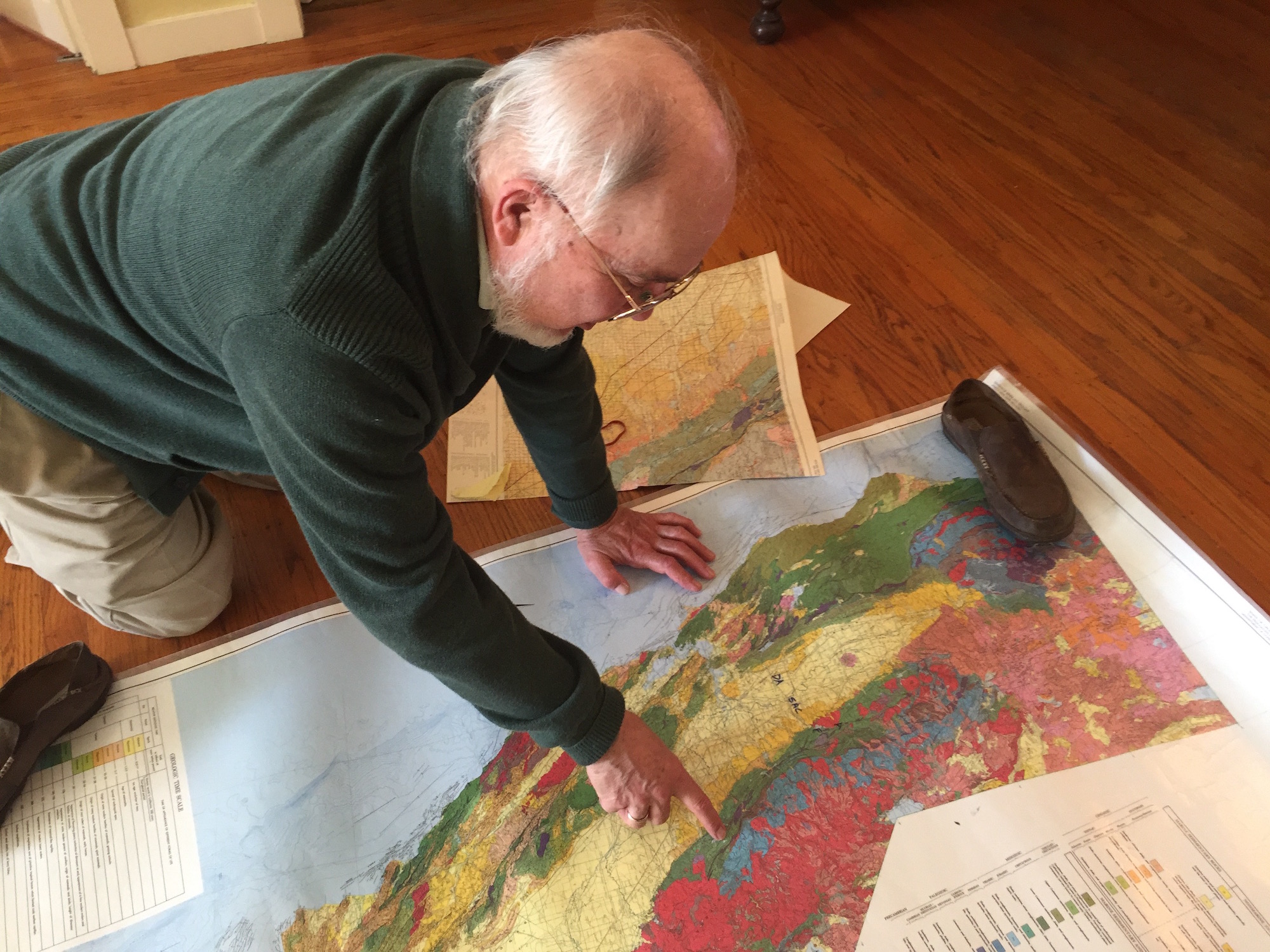 Photo: Moores with map on floor
