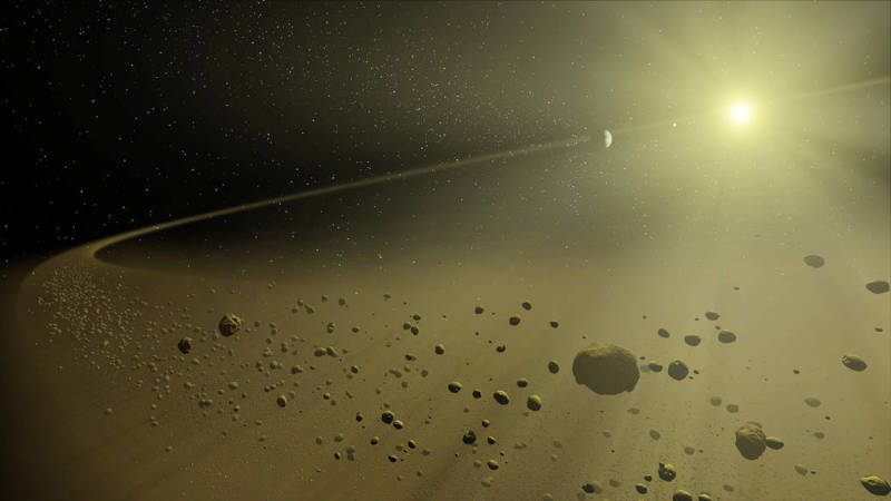 Artist concept of the early stages of formation of a hypothetical star system similar to our solar system. 