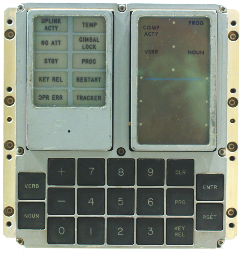 The main display and keyboard for the Apollo 13 navigation computer.
