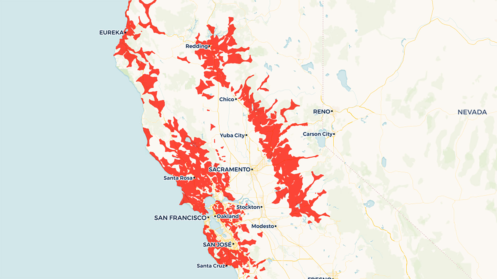 Maps Planned and Current PG&E Power Outages in Northern California
